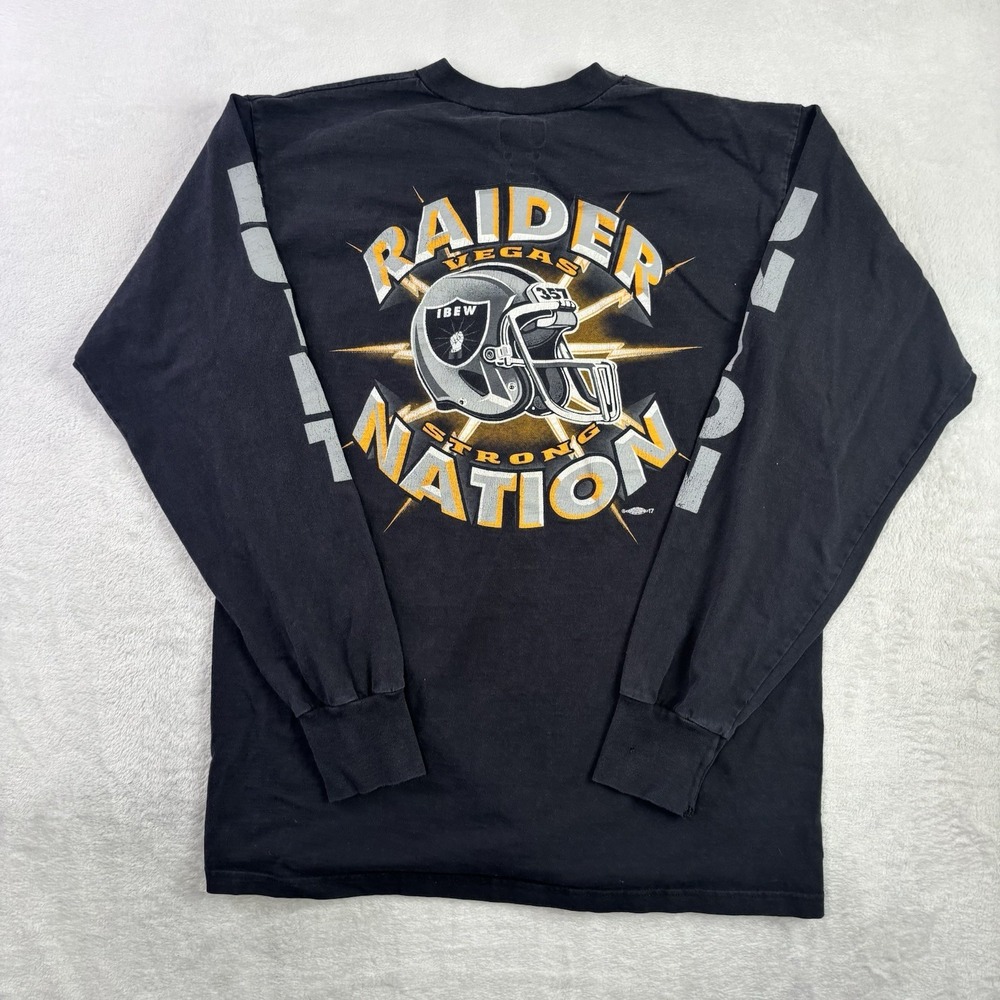 Lifewear Union 2020 EWMCR IBEW Raider Nation Vegas Strong Black LS Shirt Medium
